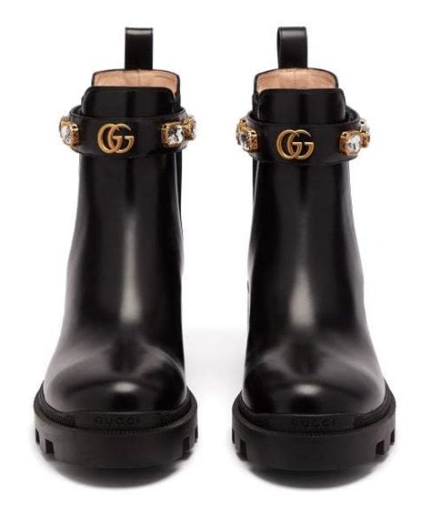 gucci trip embellished leather chelsea boots women|Gucci boots vsco.